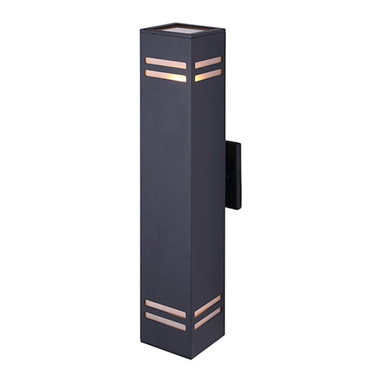 Canarm Tay 20in 2-Light Outdoor Wall Sconce | Modern Black and Frosted Glass | Entryway & Covered Patio | 4.5 x 5.75 x 20 in | Model IOL309BK
