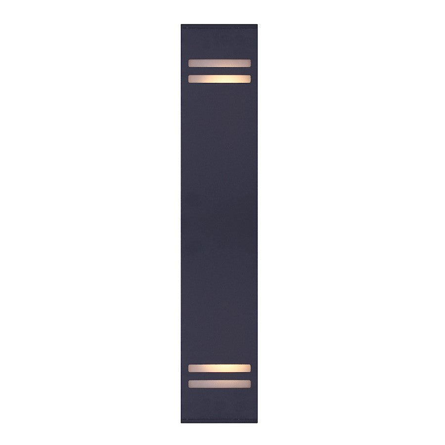Canarm Tay 20in 2-Light Outdoor Wall Sconce | Modern Black and Frosted Glass | Entryway & Covered Patio | 4.5 x 5.75 x 20 in | Model IOL309BK