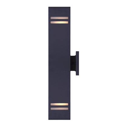 Canarm Tay 20in 2-Light Outdoor Wall Sconce | Modern Black and Frosted Glass | Entryway & Covered Patio | 4.5 x 5.75 x 20 in | Model IOL309BK