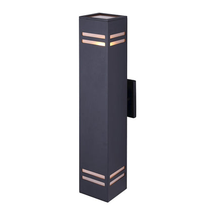 Canarm Tay 20in 2-Light Outdoor Wall Sconce | Modern Black and Frosted Glass | Entryway & Covered Patio | 4.5 x 5.75 x 20 in | Model IOL309BK