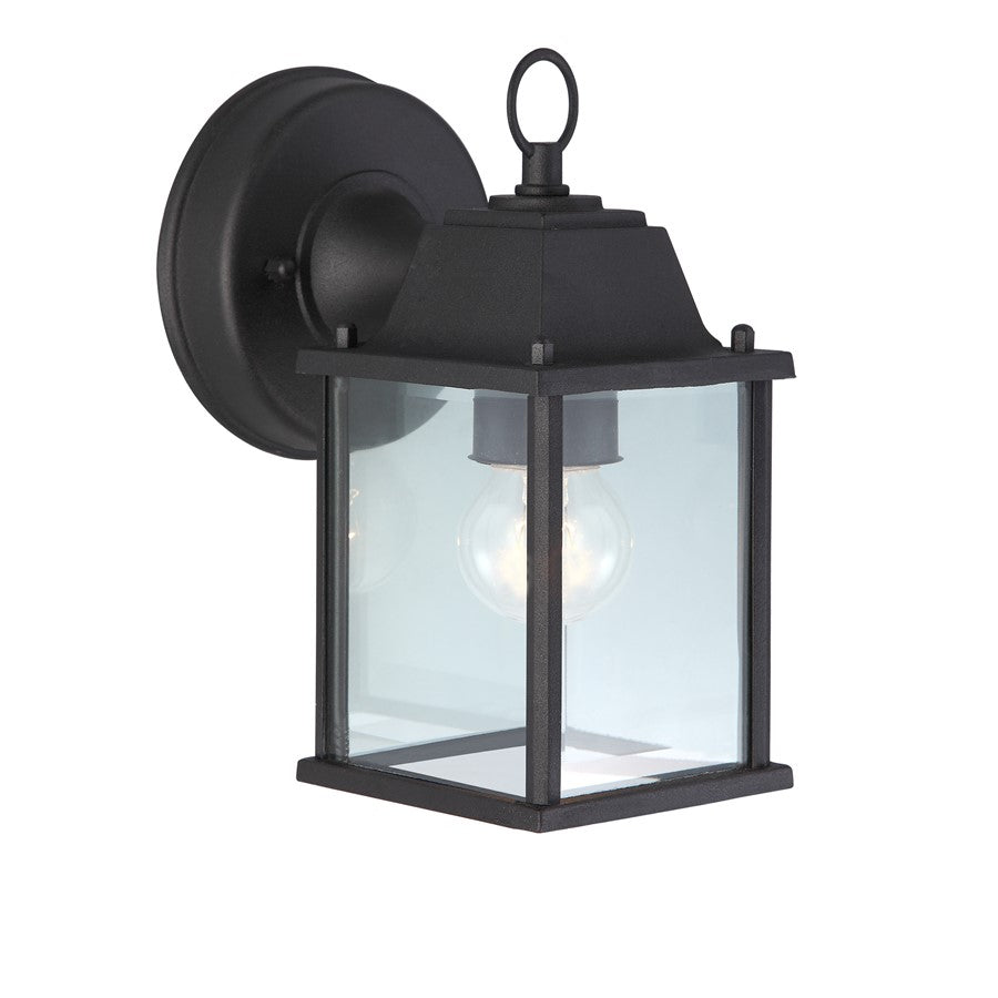 Canarm Madison 6in 1-Light Outdoor Lantern | Classic Black and Clear Glass | Porch & Garden | 6 x 4 x 8 in | Model IOL310