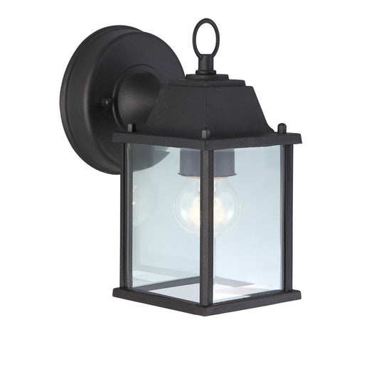 Canarm Madison 6in 1-Light Outdoor Lantern | Classic Black and Clear Glass | Porch & Garden | 6 x 4 x 8 in | Model IOL310