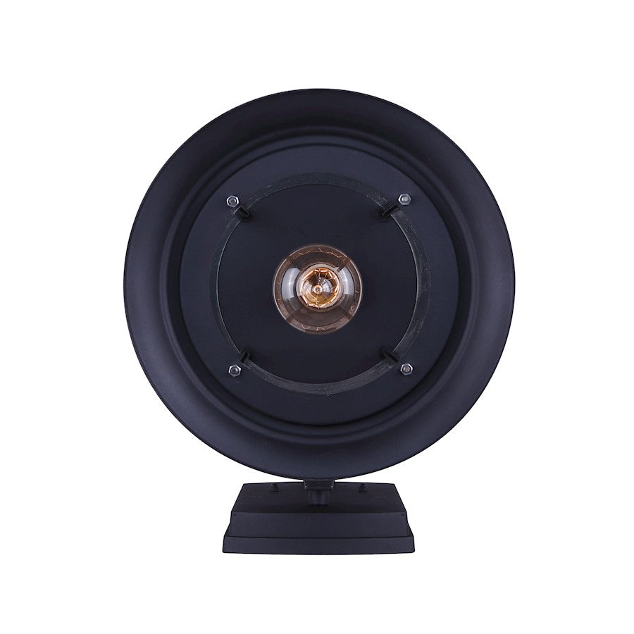 Canarm Treehouse 10in 1-Light Outdoor Wall Sconce | Black Metal and Clear Glass | Porch & Patio | 6 x 7.5 x 9.75 in | Model IOL315BK