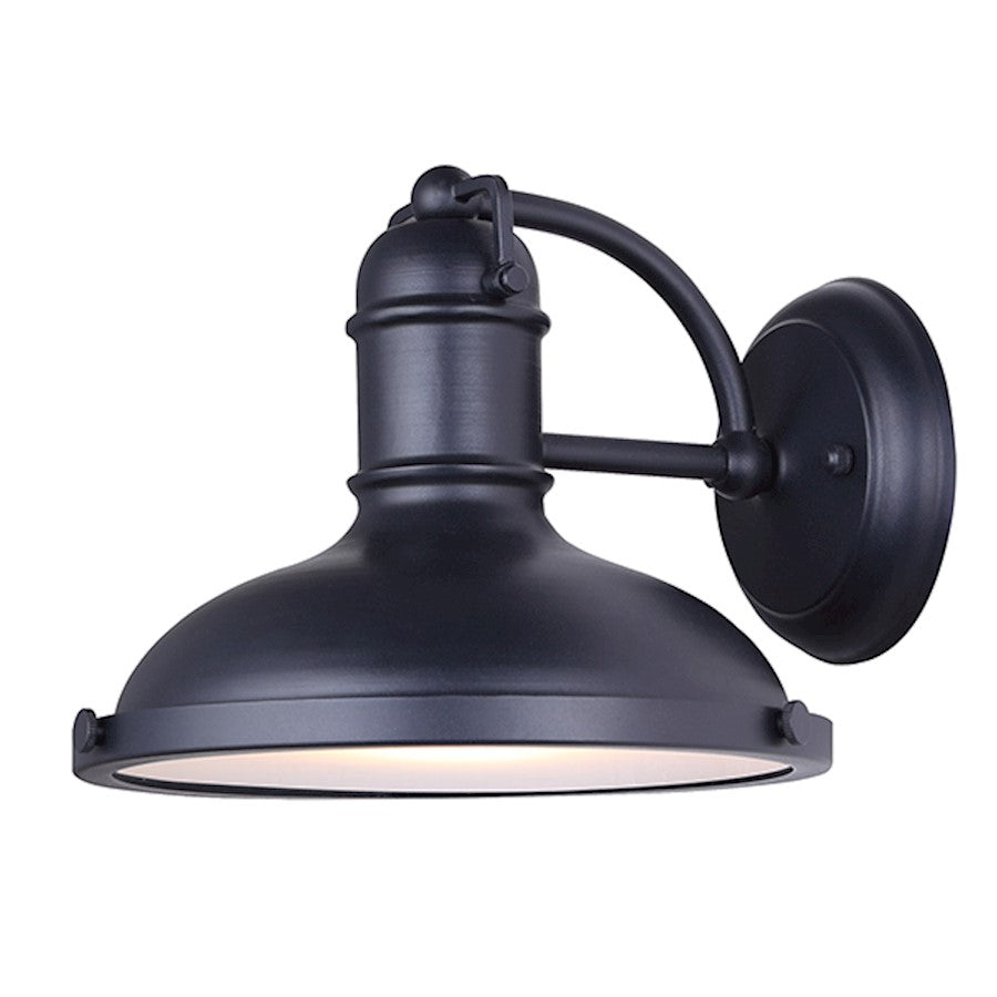 Canarm Marcella 9in 1-Light Outdoor Lantern | Black Metal and Glass Panel | Porch & Patio | 9 x 10 x 7.25 in | Model IOL322BK