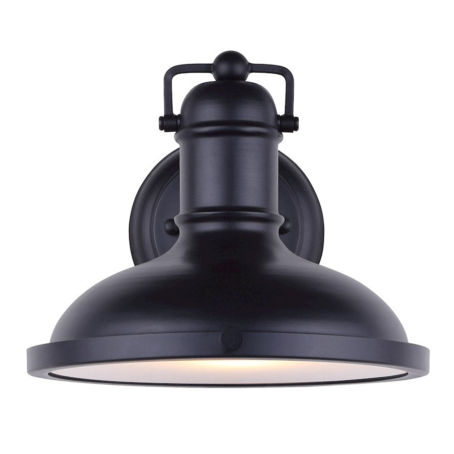Canarm Marcella 9in 1-Light Outdoor Lantern | Black Metal and Glass Panel | Porch & Patio | 9 x 10 x 7.25 in | Model IOL322BK