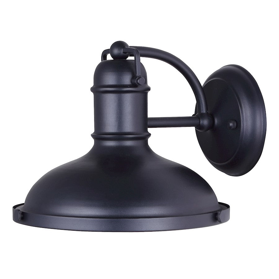 Canarm Marcella 9in 1-Light Outdoor Lantern | Black Metal and Glass Panel | Porch & Patio | 9 x 10 x 7.25 in | Model IOL322BK