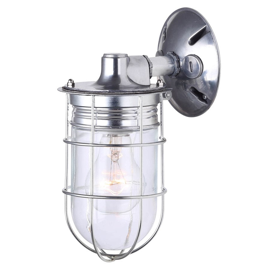 Canarm Signature 10in 1-Light Outdoor Lantern | Aluminum Clear Glass | Porch & Patio | 5 x 4 x 7 in | Model IOL337AL