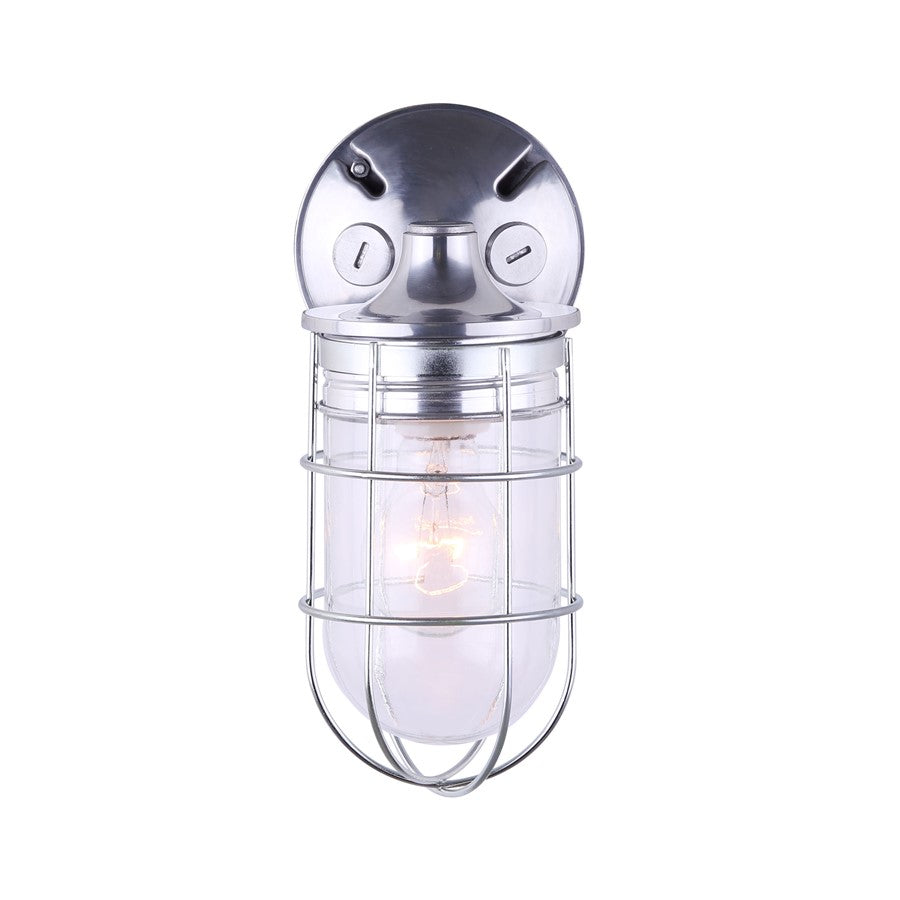 Canarm Signature 10in 1-Light Outdoor Lantern | Aluminum Clear Glass | Porch & Patio | 5 x 4 x 7 in | Model IOL337AL
