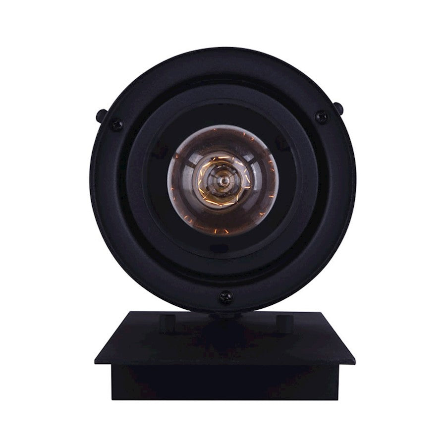 Canarm Duffy 6in 1-Light Outdoor Wall Sconce | Matte Black Seeded Glass | Porch & Entryway | 6 x 8 x 15 in | Model IOL340BK