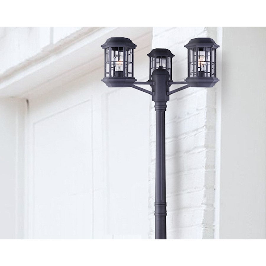 Canarm Chantry 23in 1-Light Outdoor Post Light | Matte Black and Clear Glass | Driveway & Garden | 23 x 23 x 78 in | Model IOL354BK