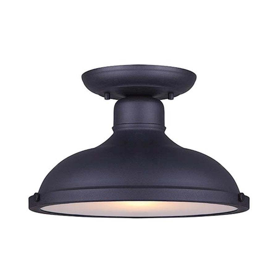 Canarm Marcella 12in 1-Light Outdoor Sconce | Matte Black and Frosted Glass | Covered Porch & Entryway | 12 x 8 in | Model IOL360BK