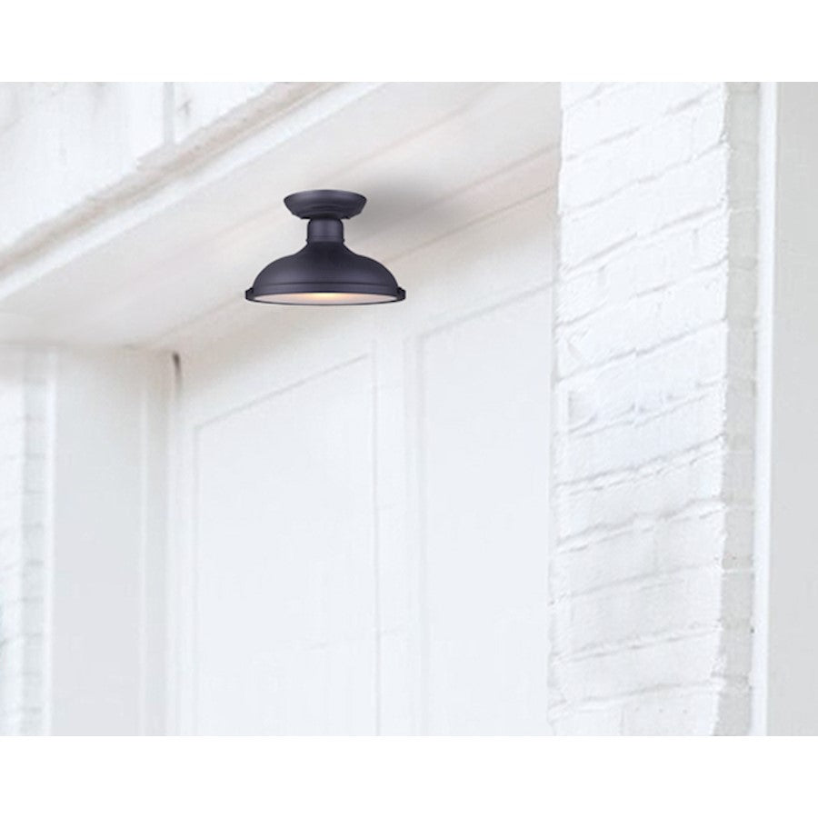 Canarm Marcella 12in 1-Light Outdoor Sconce | Matte Black and Frosted Glass | Covered Porch & Entryway | 12 x 8 in | Model IOL360BK