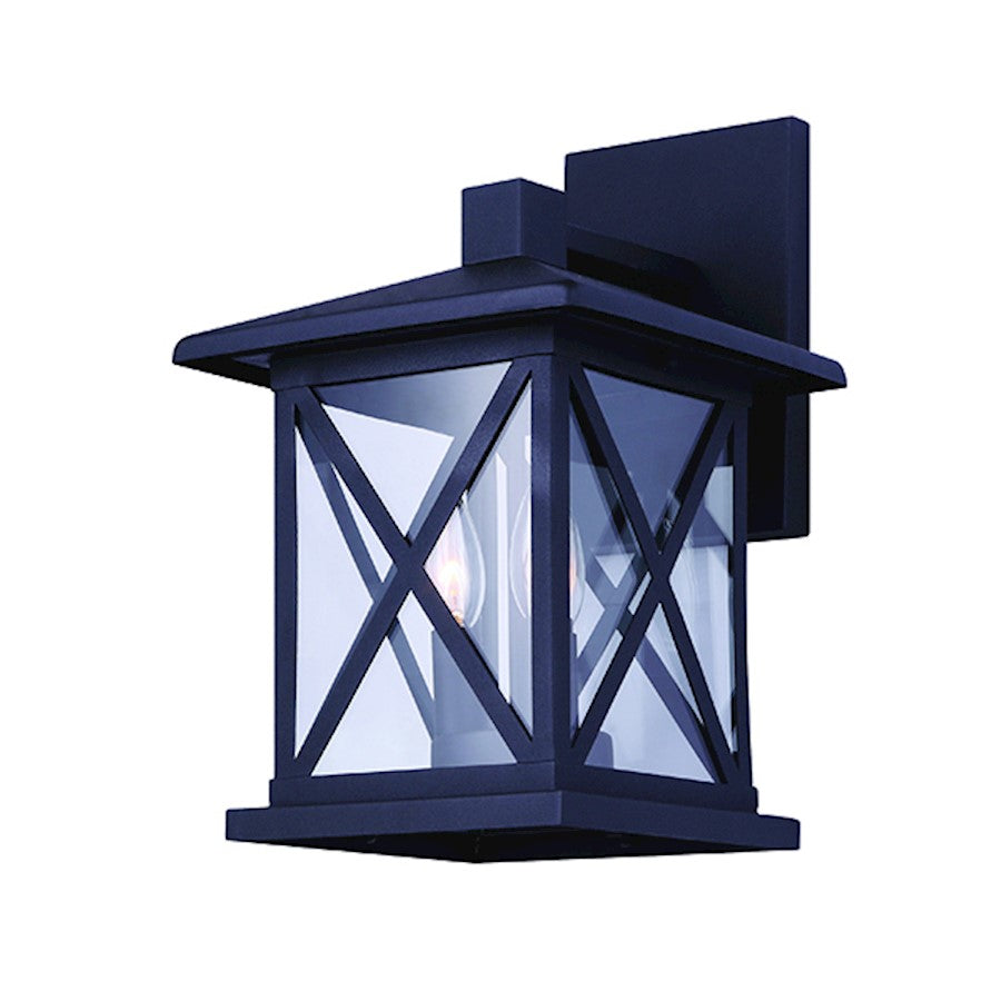 Canarm Elm 10in 3-Light Outdoor Down Light | Black Metal and Clear Glass | Patio & Entryway | 10 x 12 x 16 in | Model IOL403BK