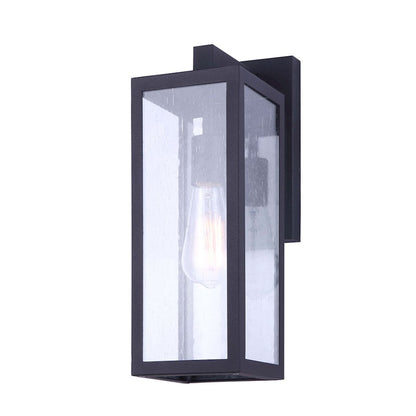 Canarm Newport 15in 1-Light Outdoor Wall Sconce | Black Finish | Entryway & Patio | 5.12 x 7.78 x 14.88 in | Model IOL456BK