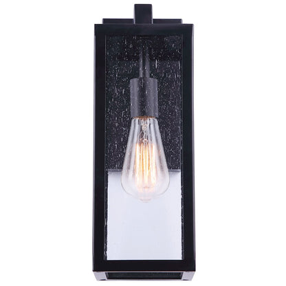 Canarm Newport 15in 1-Light Outdoor Wall Sconce | Black Finish | Entryway & Patio | 5.12 x 7.78 x 14.88 in | Model IOL456BK