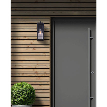 Canarm Newport 15in 1-Light Outdoor Wall Sconce | Black Finish | Entryway & Patio | 5.12 x 7.78 x 14.88 in | Model IOL456BK