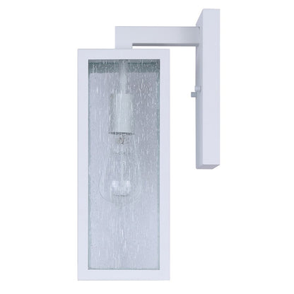 Canarm Madison 15in 1-Light Outdoor Lantern | White and Seeded Glass | Porch & Entryway | 5.12 x 7.87 x 14.87 in | Model IOL456WH