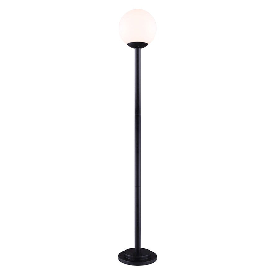 Canarm Kahlo 10in 1-Light Outdoor Post Light | Modern Black Metal | Driveway & Garden | 10 x 10 x 62 in | Model IOL469BK