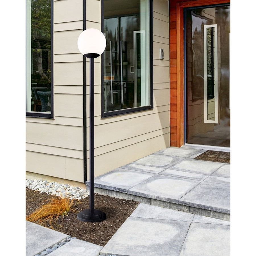Canarm Kahlo 10in 1-Light Outdoor Post Light | Modern Black Metal | Driveway & Garden | 10 x 10 x 62 in | Model IOL469BK