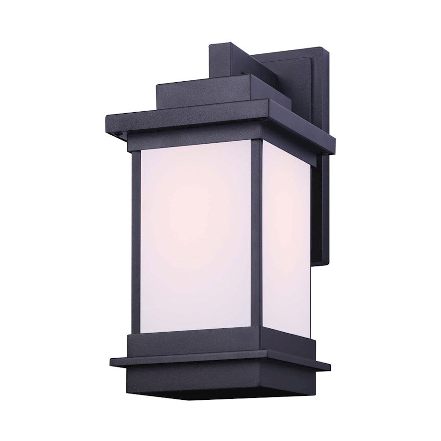 Canarm Akello 6.5in 1-Light Outdoor Wall Sconce | Modern Black Metal | Entryway & Patio | 6.5 x 8 x 14.5 in | Model IOL472BK