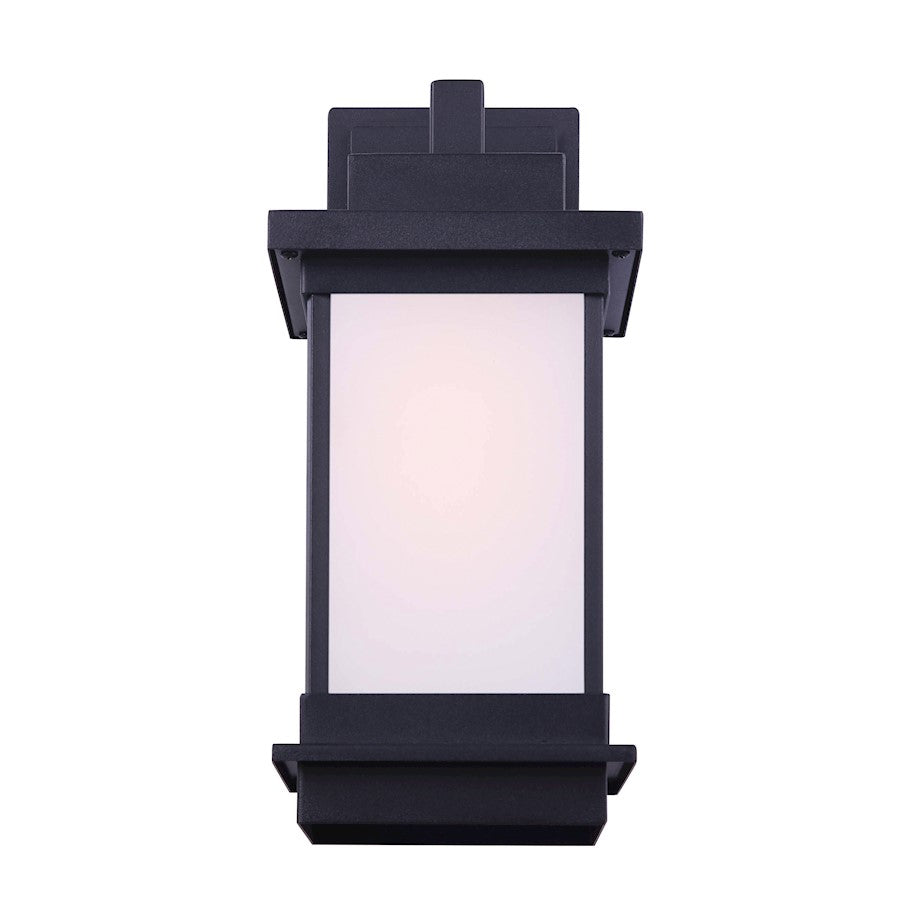 Canarm Akello 6.5in 1-Light Outdoor Wall Sconce | Modern Black Metal | Entryway & Patio | 6.5 x 8 x 14.5 in | Model IOL472BK
