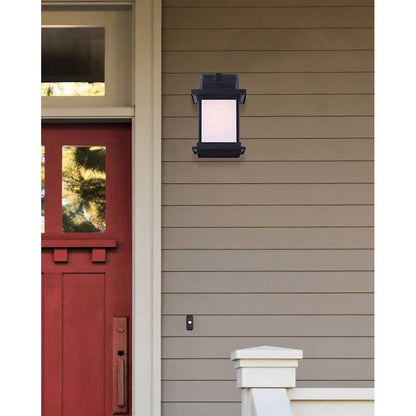 Canarm Akello 1-Light Outdoor Wall Sconce | Modern Black Finish | Entryway & Patio | 6.25 x 6.75 x 10.25 in | Model IOL473BK