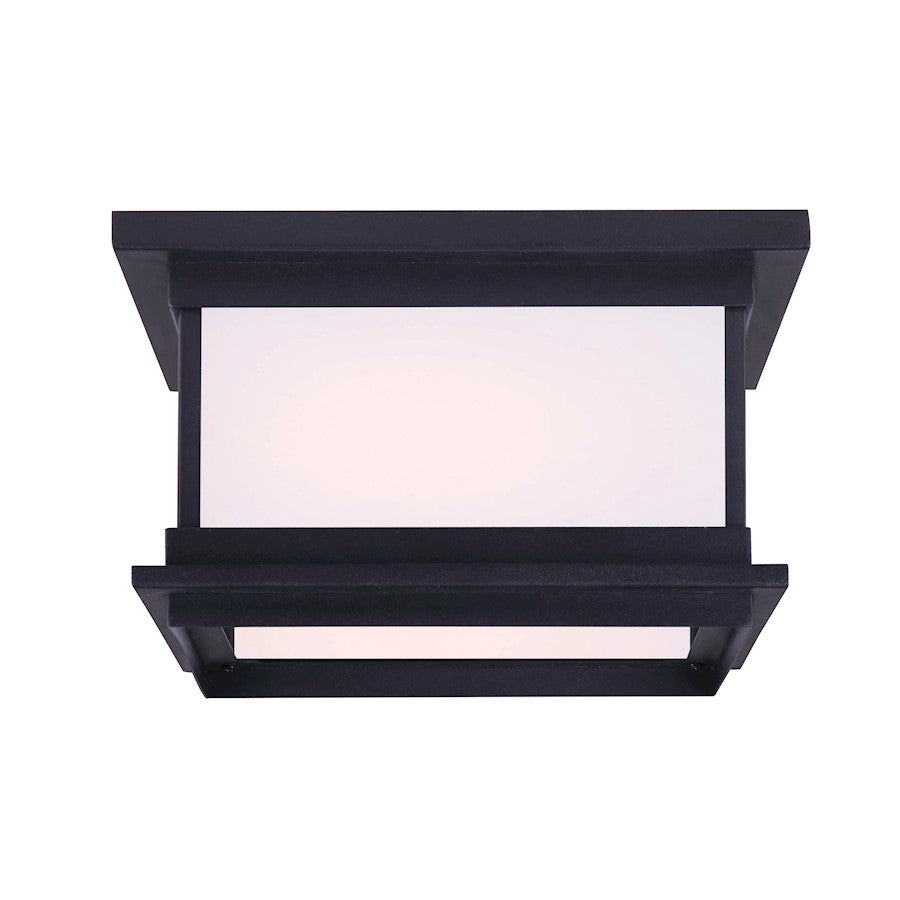 Canarm Akello 11in 2-Light Outdoor Flush Mount | Modern Black Finish | Entryway & Covered Patio | 11 x 11 x 7 in | Model IOL474BK