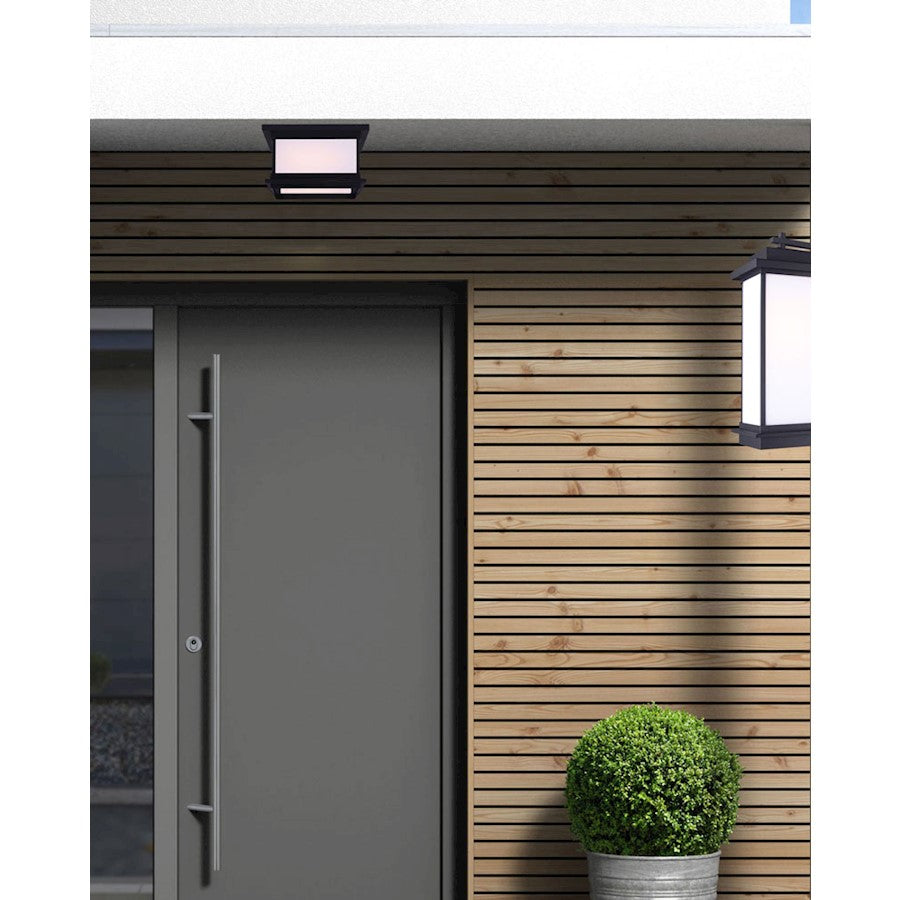 Canarm Akello 11in 2-Light Outdoor Flush Mount | Modern Black Finish | Entryway & Covered Patio | 11 x 11 x 7 in | Model IOL474BK