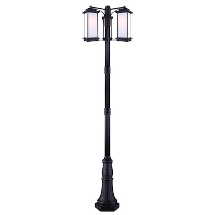 Canarm Akello 29in 3-Light Outdoor Post Light | Modern Black Finish | Driveway & Garden | 29 x 29 x 108 in | Model IOL475BK