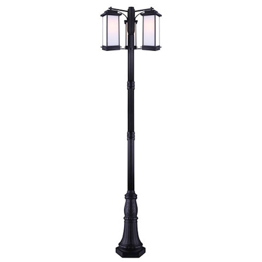Canarm Akello 29in 3-Light Outdoor Post Light | Modern Black Finish | Driveway & Garden | 29 x 29 x 108 in | Model IOL475BK