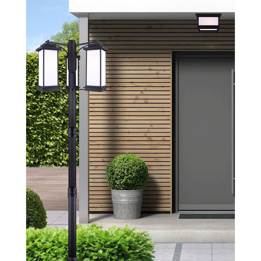 Canarm Akello 29in 3-Light Outdoor Post Light | Modern Black Finish | Driveway & Garden | 29 x 29 x 108 in | Model IOL475BK