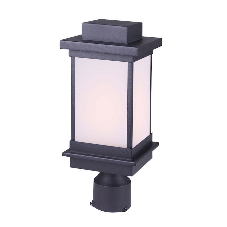 Canarm Akello 6.5in 1-Light Outdoor Post Light | Modern Black Finish | Pathway & Entryway | 6.5 x 6.5 x 16 in | Model IOL476BK