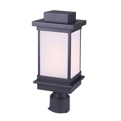 Canarm Akello 6.5in 1-Light Outdoor Post Light | Modern Black Finish | Pathway & Entryway | 6.5 x 6.5 x 16 in | Model IOL476BK