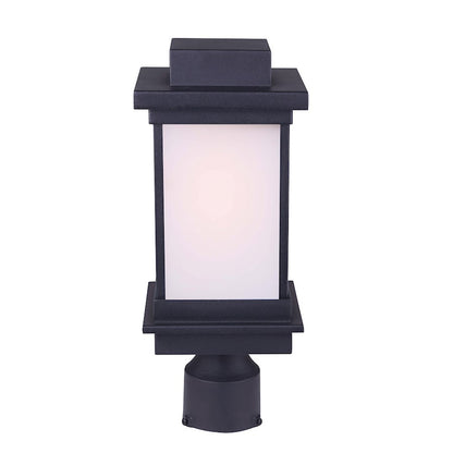 Canarm Akello 6.5in 1-Light Outdoor Post Light | Modern Black Finish | Pathway & Entryway | 6.5 x 6.5 x 16 in | Model IOL476BK