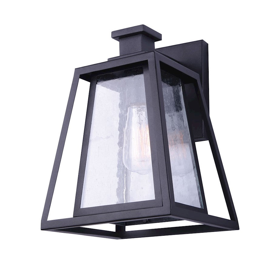 Canarm Grove 9in 1-Light Outdoor Wall Sconce | Modern Matte Black | Covered Patio & Entryway | 9 x 10 x 13 in | Model IOL479BK