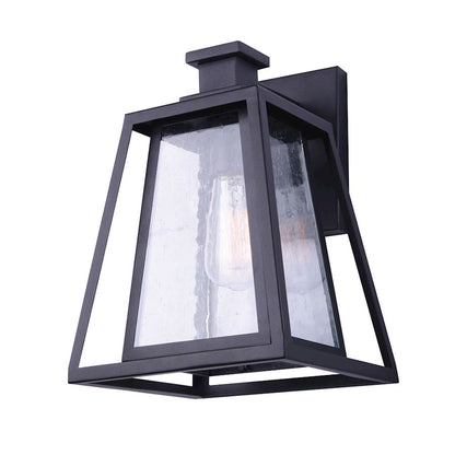 Canarm Grove 9in 1-Light Outdoor Wall Sconce | Modern Matte Black | Covered Patio & Entryway | 9 x 10 x 13 in | Model IOL479BK