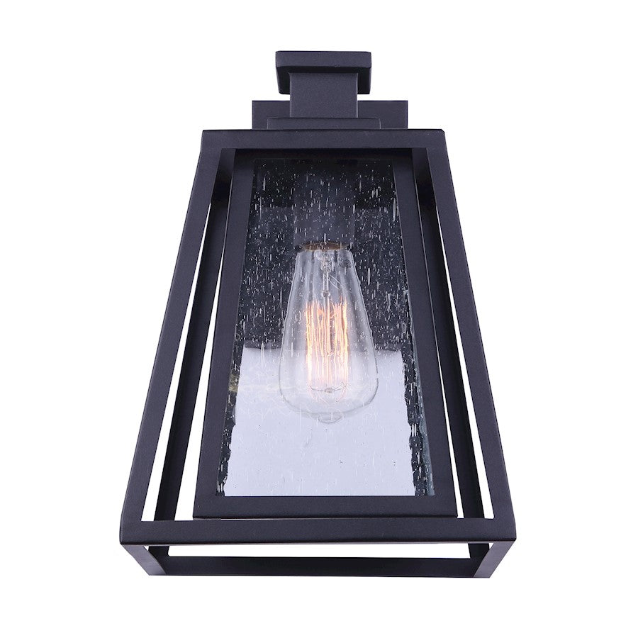 Canarm Grove 9in 1-Light Outdoor Wall Sconce | Modern Matte Black | Covered Patio & Entryway | 9 x 10 x 13 in | Model IOL479BK