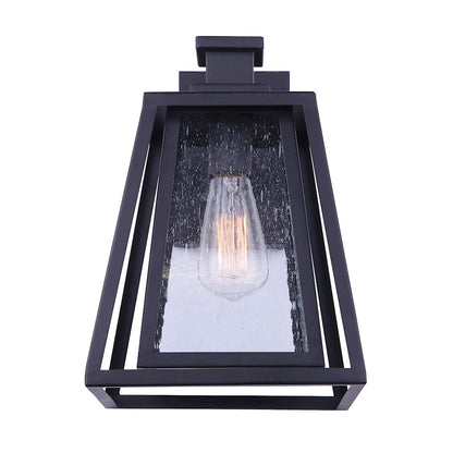 Canarm Grove 9in 1-Light Outdoor Wall Sconce | Modern Matte Black | Covered Patio & Entryway | 9 x 10 x 13 in | Model IOL479BK