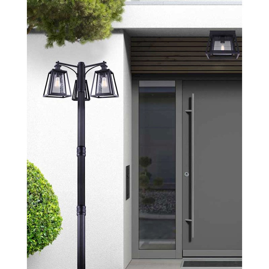 Canarm Grove 32in 3-Light Outdoor Post Light | Modern Matte Black | Driveway & Garden | 32 x 32 x 108 in | Model IOL482BK