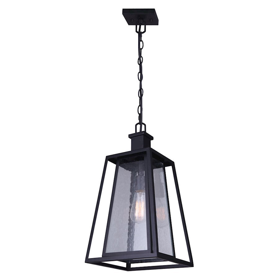 Canarm Grove 10in 1-Light Outdoor Pendant | Matte Black Metal | Covered Porch & Entryway | 10 x 10 x 20 in | Model IOL484BK
