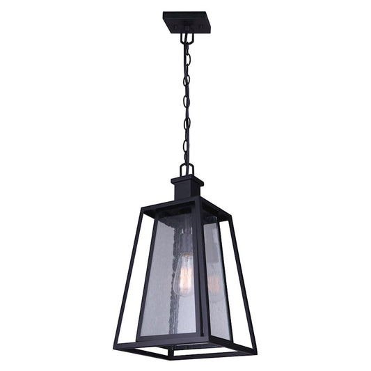 Canarm Grove 10in 1-Light Outdoor Pendant | Matte Black Metal | Covered Porch & Entryway | 10 x 10 x 20 in | Model IOL484BK