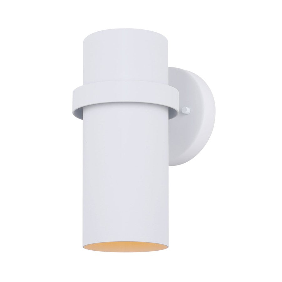 Canarm Gavi 5in 1-Light Outdoor Sconce | White Metal | Garage & Porch | 5 x 6 x 10 in | Model IOL516WH