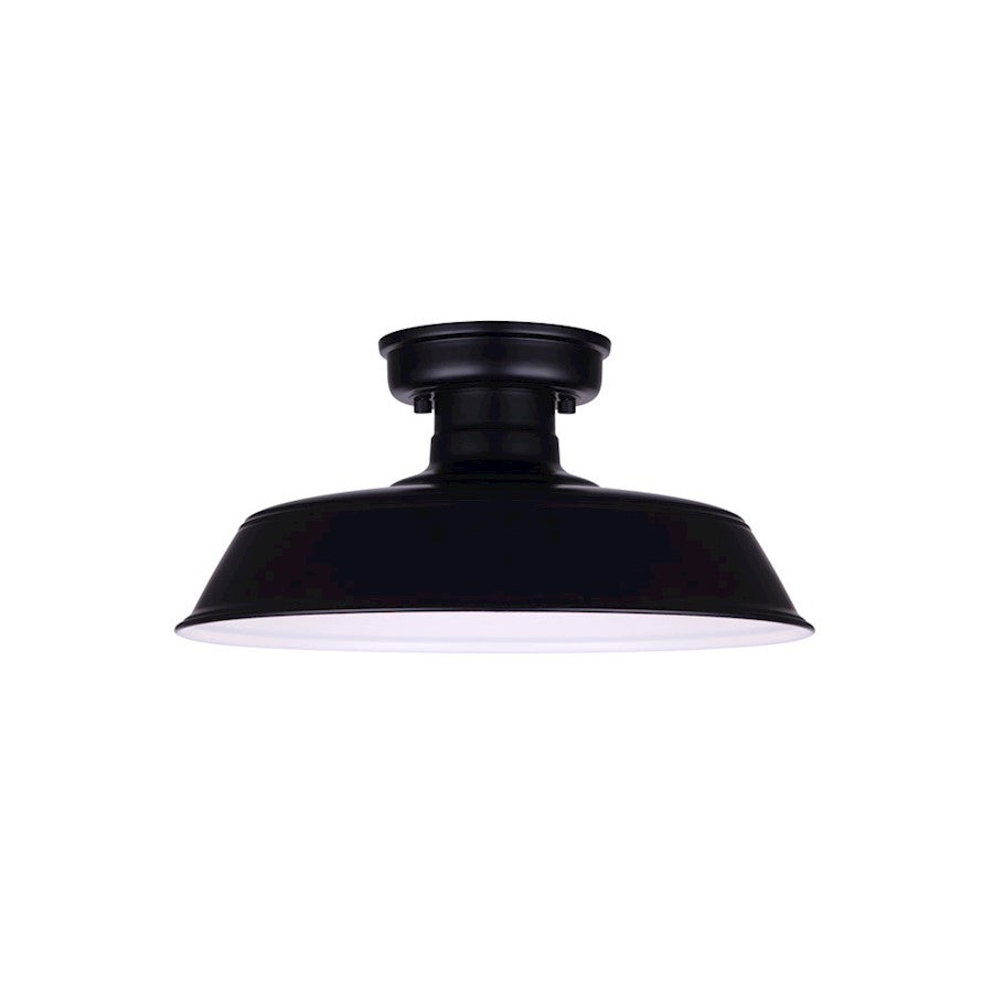 Canarm Rane 16in 1-Light Outdoor Sconce | Matte Black Metal | Porch & Patio | 16 x 16 x 8 in | Model IOL519BK