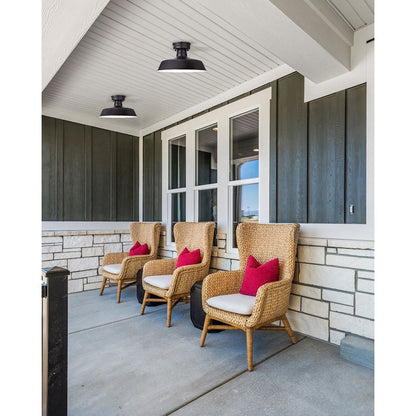 Canarm Rane 16in 1-Light Outdoor Sconce | Matte Black Metal | Porch & Patio | 16 x 16 x 8 in | Model IOL519BK