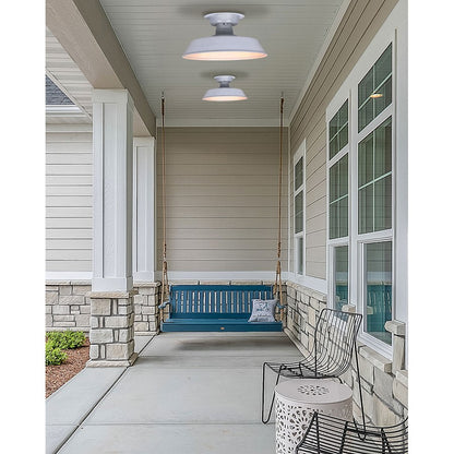 Canarm Rane 16in 1-Light Outdoor Flush Mount | Farmhouse Glossy White | Porch & Patio | 16 x 16 x 8 in | Model IOL519WH