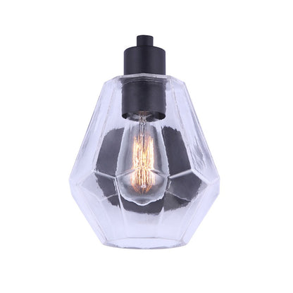 Canarm Dane 6.75in 1-Light Outdoor Down Light | Modern Black and Geometric Glass | Entryway & Patio | 9.25 x 6.75 x 9.75 in | Model IOL527BK