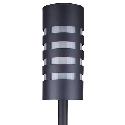 Canarm Tayla 1-Light 62in Outdoor Post Lantern | Modern Black and Frosted Glass | Driveway & Patio | 9 x 9 x 62 in | Model IOL571BK
