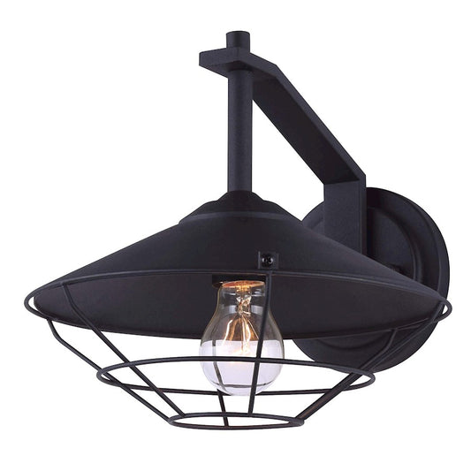 Canarm Briggs 12in 1-Light Outdoor Down Light | Black Metal | Entryway & Patio | 12.25 x 10.62 x 10 in | Model IOL582BK