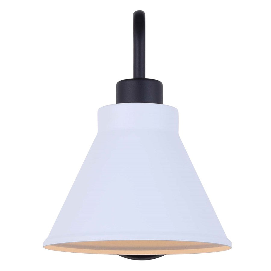 Canarm Penn 8in 1-Light Outdoor Lantern | Modern White Steel | Entryway & Patio | 7.75 x 9.5 x 10.38 in | Model IOL599BWH