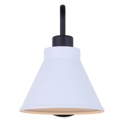 Canarm Penn 8in 1-Light Outdoor Lantern | Modern White Steel | Entryway & Patio | 7.75 x 9.5 x 10.38 in | Model IOL599BWH